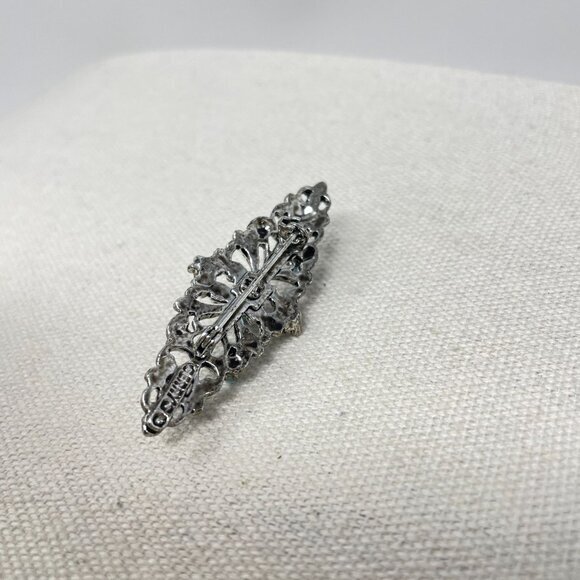 Gerrys Vintage‎ Bar Brooch Silver-Tone Turquoise Blue Classic Retro - Picture 3 of 8